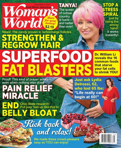 Womens world magazine - Woman's World is an American supermarket weekly magazine with a circulation of 1.6 million readers.